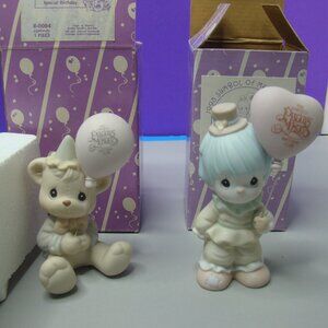 Pair of Precious Moments Symbol of Membership 1989 & 1993 B-0004 & B-0008 Enesco